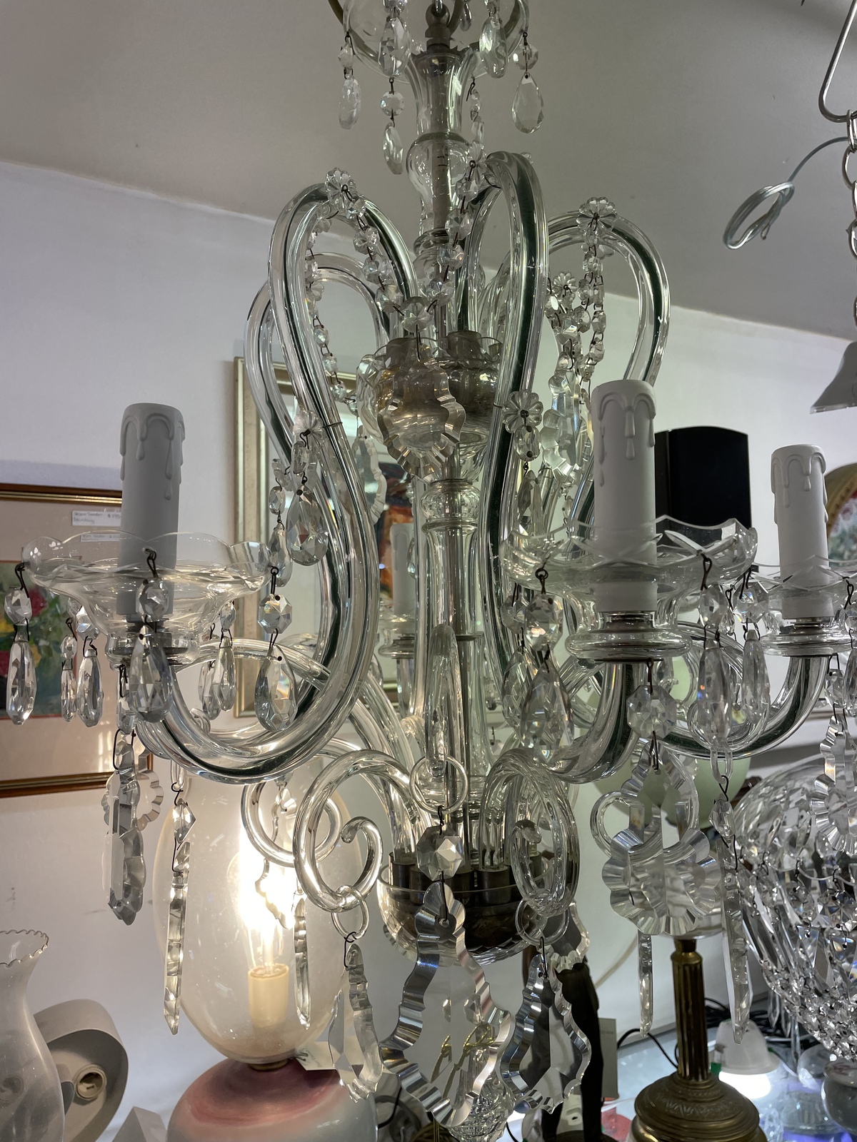 Antique silver discount crystal chandelier