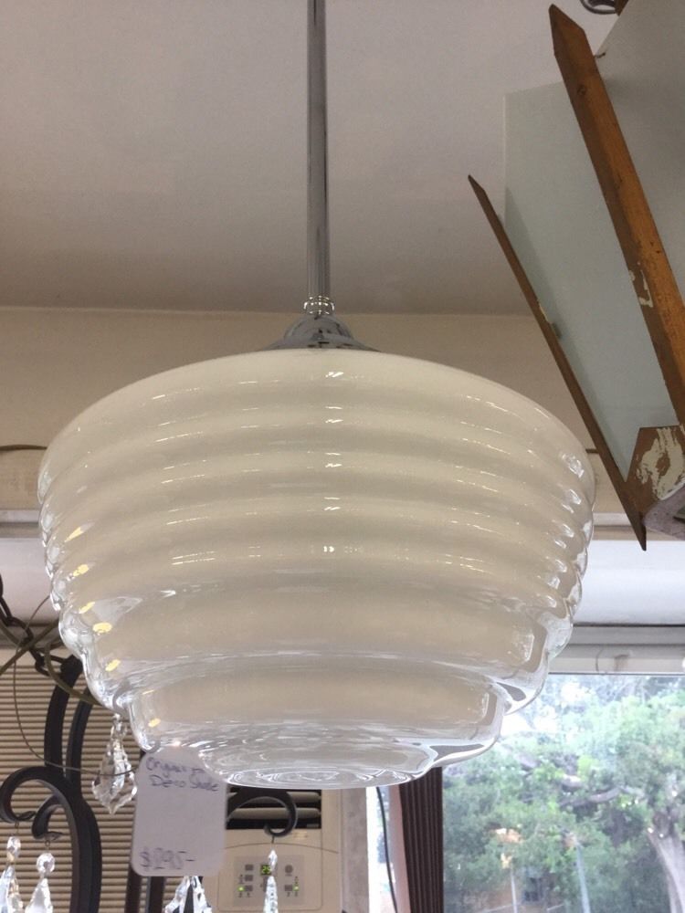 Original Art Deco Lamp White Beehive, Art Deco Chandeliers Australia