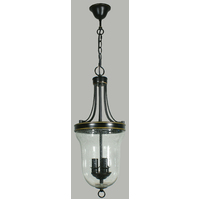 Carrington small lantern bronze 3 lt pendant light