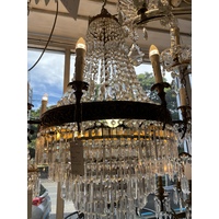 Huge stairwell entrance French empire crystal chandelier tier massive