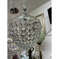Vintage Czech Crystal basket chandelier 1lt