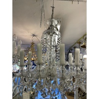 8 light large size full lead Czech crystal vintage chandelier