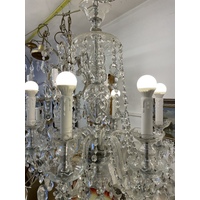 6 light full lead crystal chandelier vintage Czech Republic