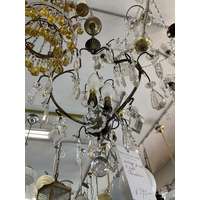 Vintage 3 light French small basket fine chandelier