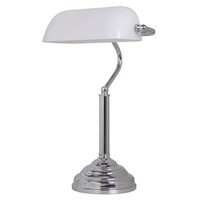 Bankers lamp white glass shade LAGE SIZE
