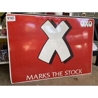 Vintage original X OXO stock cube enamel sign large size