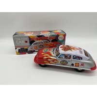 Tin toy racer 66 shell Mercedes windup St. John Marxu