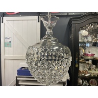Medium vintage Czech crystal dome basket chandelier
