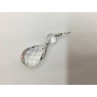 10x ALMOND COMPLETE CHROME DROP PART CHANDELIER LEAD CRYSTAL DROPS 50mm the best