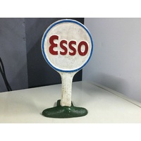ESSO DOOR STOP SMALL CAST IRON SIGN VINTAGE LOOKS GREAT OLD BADGE SIGNS DOORSTOP