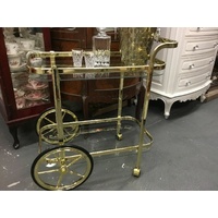 DRINKS TROLLEY BAR CART WINE TROLLEY GLASS SHELVES Golden WHISKEY LUXE