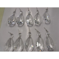 10x TIER DROP COMPLETE CHROME DROP PART CHANDELIER LEAD CRYSTAL DROPS 63mm