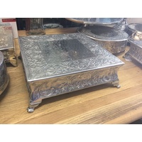 LARGE SQUARE WEDDING CAKE STAND DISPLAY DECORATIVE SHOW PEDASTAL FOOTED BASE