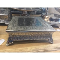 MED SQUARE WEDDING CAKE STAND DISPLAY DECORATIVE SHOW PEDASTAL FOOTED BASE