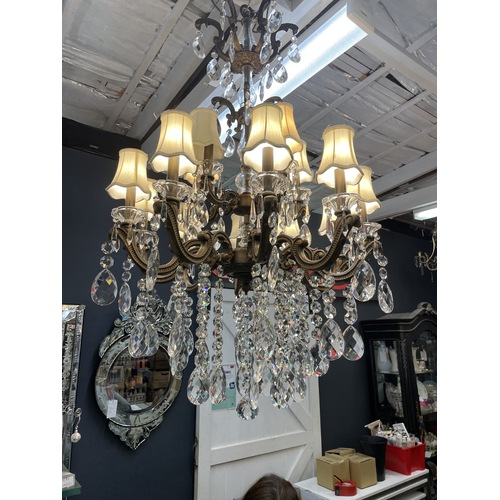 HUGE LARGE CHANDELIER ENTRANCE 15 LIGHT STAIRWELL CRYSTAL FRENCH FOYER EMPIRE