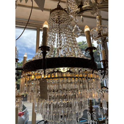 Huge stairwell entrance French empire crystal chandelier tier massive