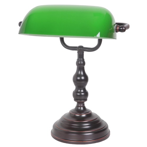 New Bankers lamp green shade deco style 2X SIZES